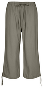 Sally capri bukser med bindebånd og snøre khaki