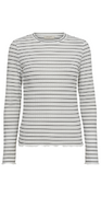 Merib t-shirt med strib tofu w. black