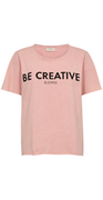 T-shirt med tekst coral cloud w. gun metal