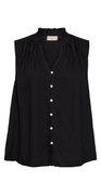 Ally bluse med knapper sort