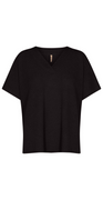 Tynd strikket t-shirt sort
