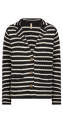 Kort strik cardigan med striber sort