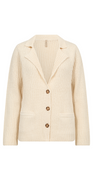 Kort strik cardigan cream
