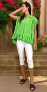 Donna bluse med peplum grøn LikeLondon