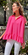 Donna bluse med peplum pink LikeLondon