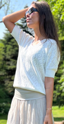 Dodo pullover med hulmønster offwhite