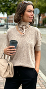 Dodo pullover med hulmønster simply taupe