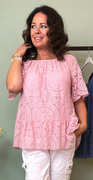 Iza bluse med blonde rosa LikeLondon