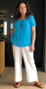 Diana bluse med halskæde aqua LikeLondon