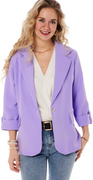 Lizette blazer med opsmøg lilla LikeLondon