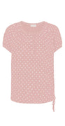 Kortærmet bluse med prikker pale mauve