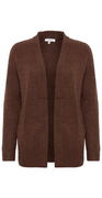 Kort strik cardigan chicory coffee melange