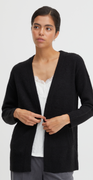 Kort strik cardigan sort