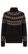 Merla pullover black w. desert taupe