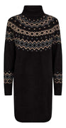 Merla kjole black w. desert taupe