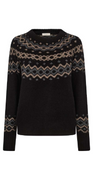 Merla pullover black w. desert taupe