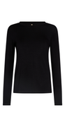 Langærmet t-shirt med uld sort