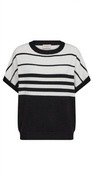Strik med korte ærmer black w. off-white