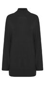 Strikbluse med krave sort