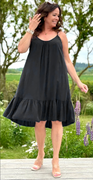 Ivy stropkjole med peplum sort LikeLondon
