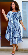 Anka A-formet kjole med print denim LikeLondon