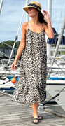Lydia stropkjole leopard mocca LikeLondon