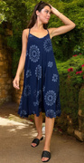 Mischa kjole med tynde stropper og print navy LikeLondon