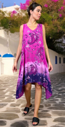 Carol kjole med paisley print og ombre fuchsia LikeLondon