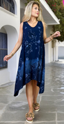 Carol kjole med paisley print og ombre navy LikeLondon