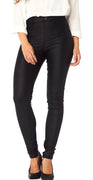 Læderlook stretch jeggings sort