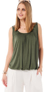 Lulu ensfarvet top army LikeLondon