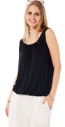 Lulu ensfarvet top sort LikeLondon