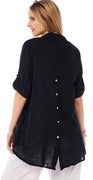 Oline bluse med knapper sort LikeLondon