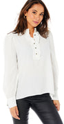 Bluse med flæse off white