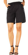 Lily shorts med elastik og detaljer sort