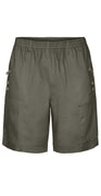 Lily shorts med elastik og detaljer oliven