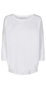 Strikbluse med 3/4 ærme off white