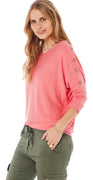 Edith bluse med knapper koral Likelondon