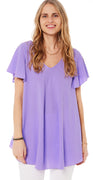 Alma bluse med vidde lilla Likelondon