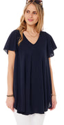 Alma bluse med vidde navy Likelondon