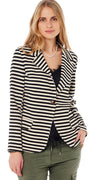 Celeste blazer med sorte striber LikeLondon