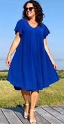 Alma kjole med vidde royalblue Likelondon