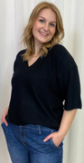 Alpi pullover med v-hals sort