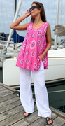 Avery top med cirkelmønster pink LikeLondon