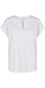 Kortærmet bluse med brystlomme britlliant white