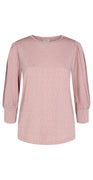 Bluse med hulmønster palemauve