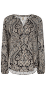 Bluse med pasley print blå