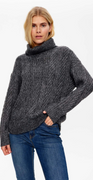 Strik med rullekrave dark grey