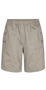 Lily shorts med elastik og detaljer khaki