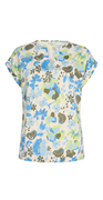 Kortærmet bluse marina w. deep lichen green